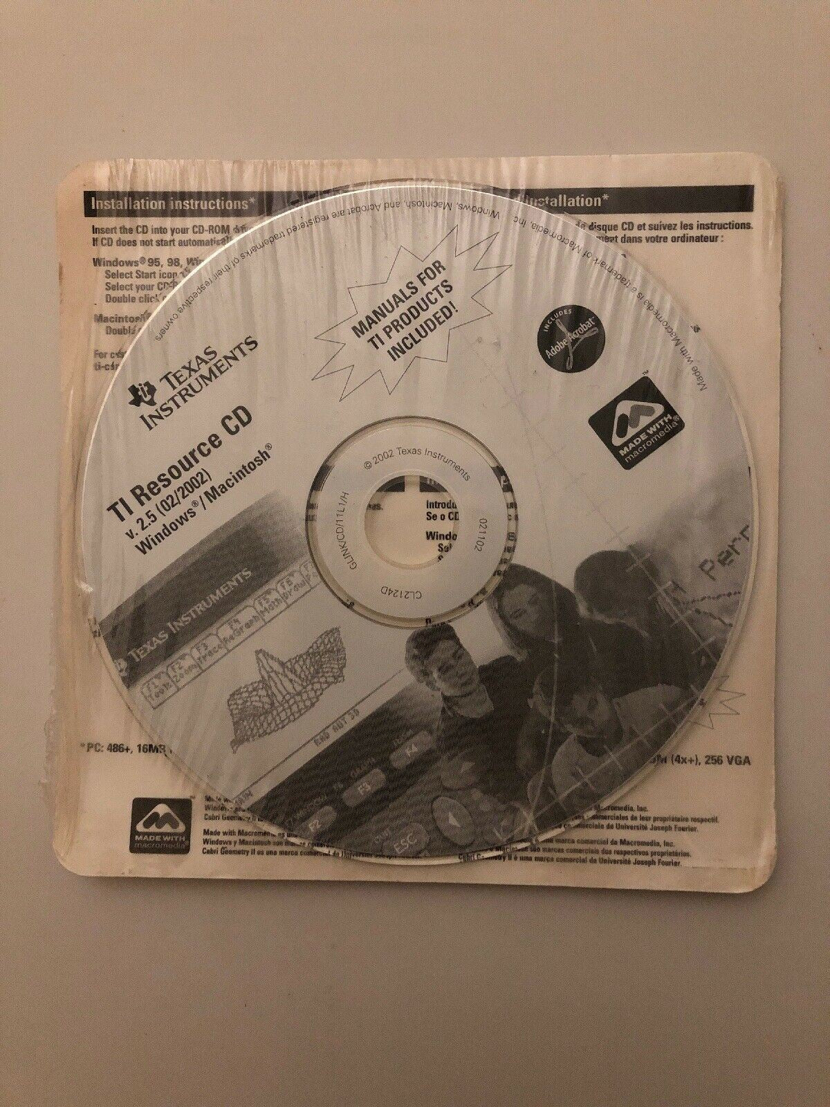 Ti Interactive Disk Texas Instruments TI Resource CD, Apps, OS Update & Drivers for Calcul ...