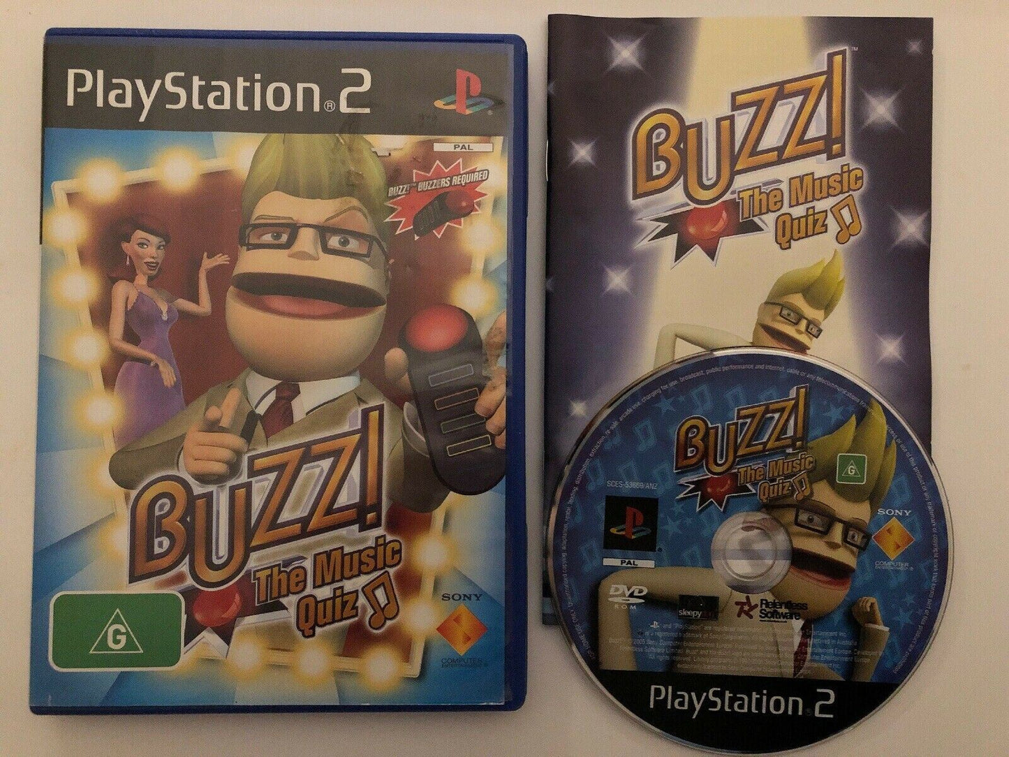 Buzz! The Music Quiz 🎶 - PLAYSTATION 2 PS2 - FREE POST * Complete with Manual