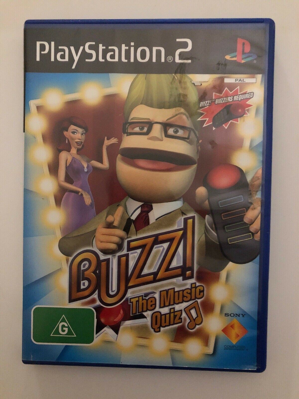 Buzz! The Music Quiz 🎶 - PLAYSTATION 2 PS2 - FREE POST * Complete with Manual