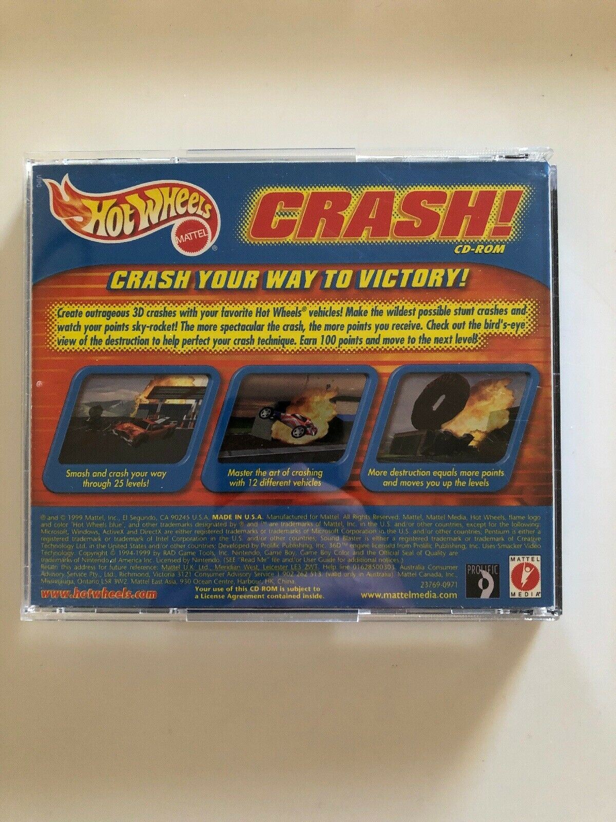 *Rare* - Hot Wheels: Crash! - Windows PC CD-ROM Game - Oz Seller - Free Postage