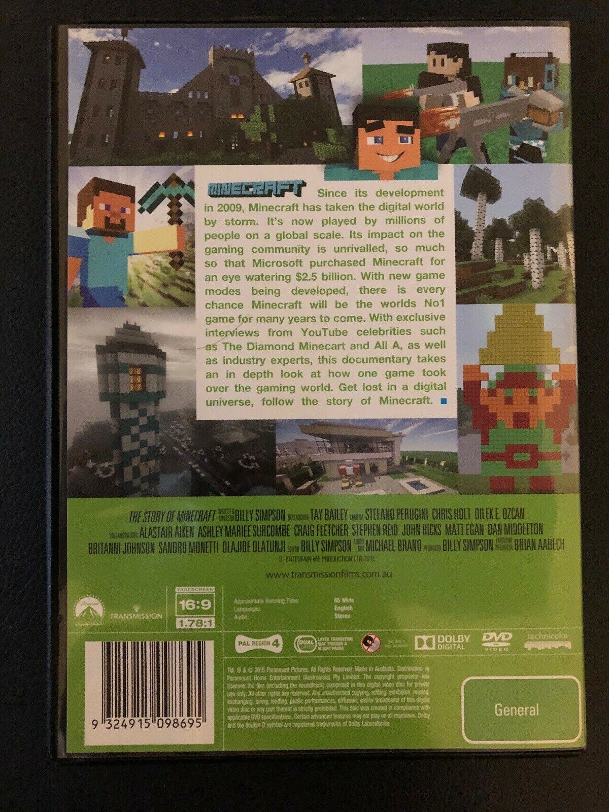 Minecraft: The Story of Minecraft DVD Region 4 Pal