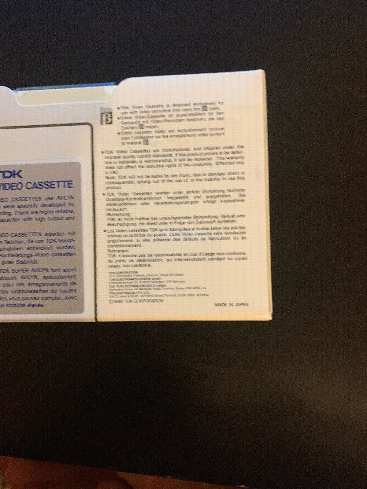 TDK Super Avilyn L-750 Beta Video Cassette *New And Sealed*