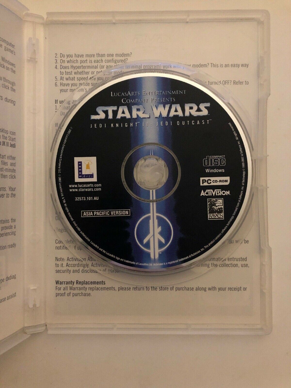 Star Wars Jedi Knight 2: Jedi Outcast - PC CD-ROM FPS Light saber shooter Game