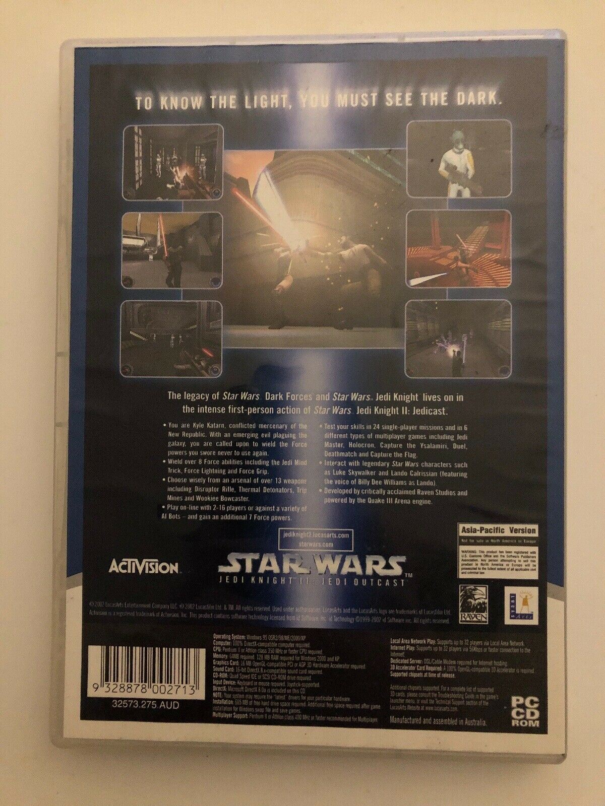 Star Wars Jedi Knight 2: Jedi Outcast - PC CD-ROM FPS Light saber shooter Game