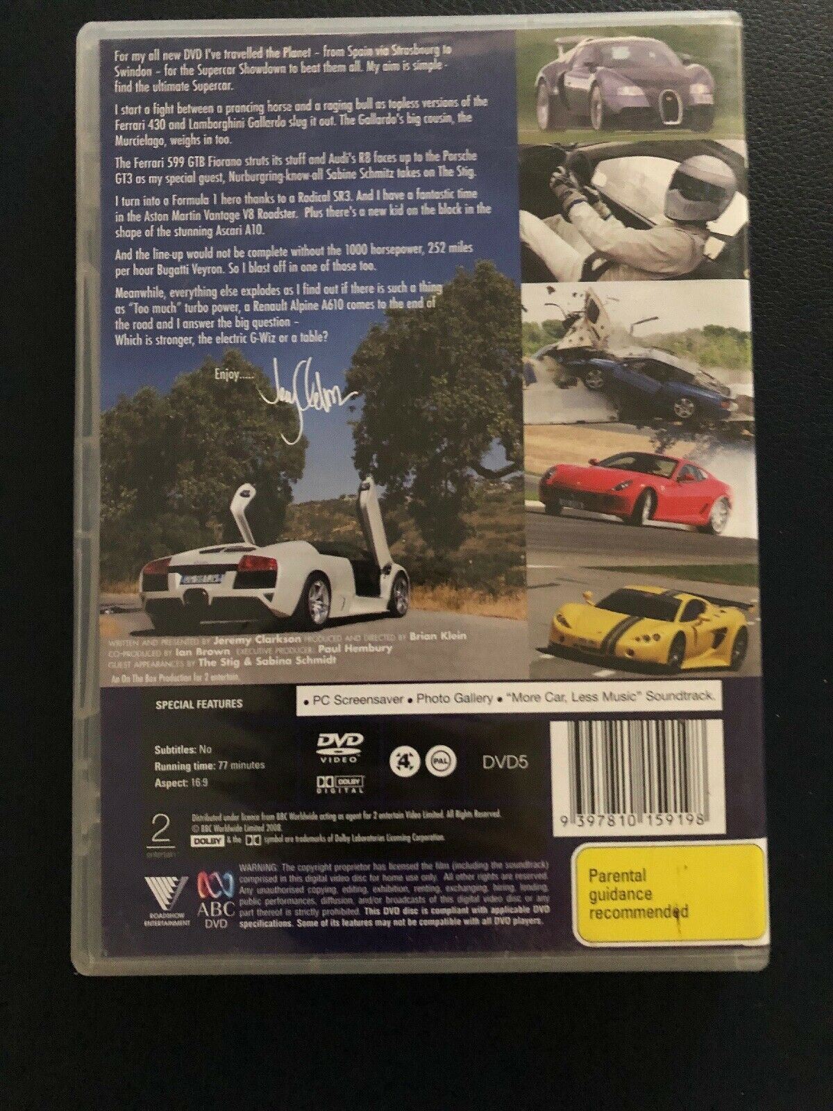 Jeremy Clarkson - Supercar Showdown (DVD) Region 4 - Top Gear