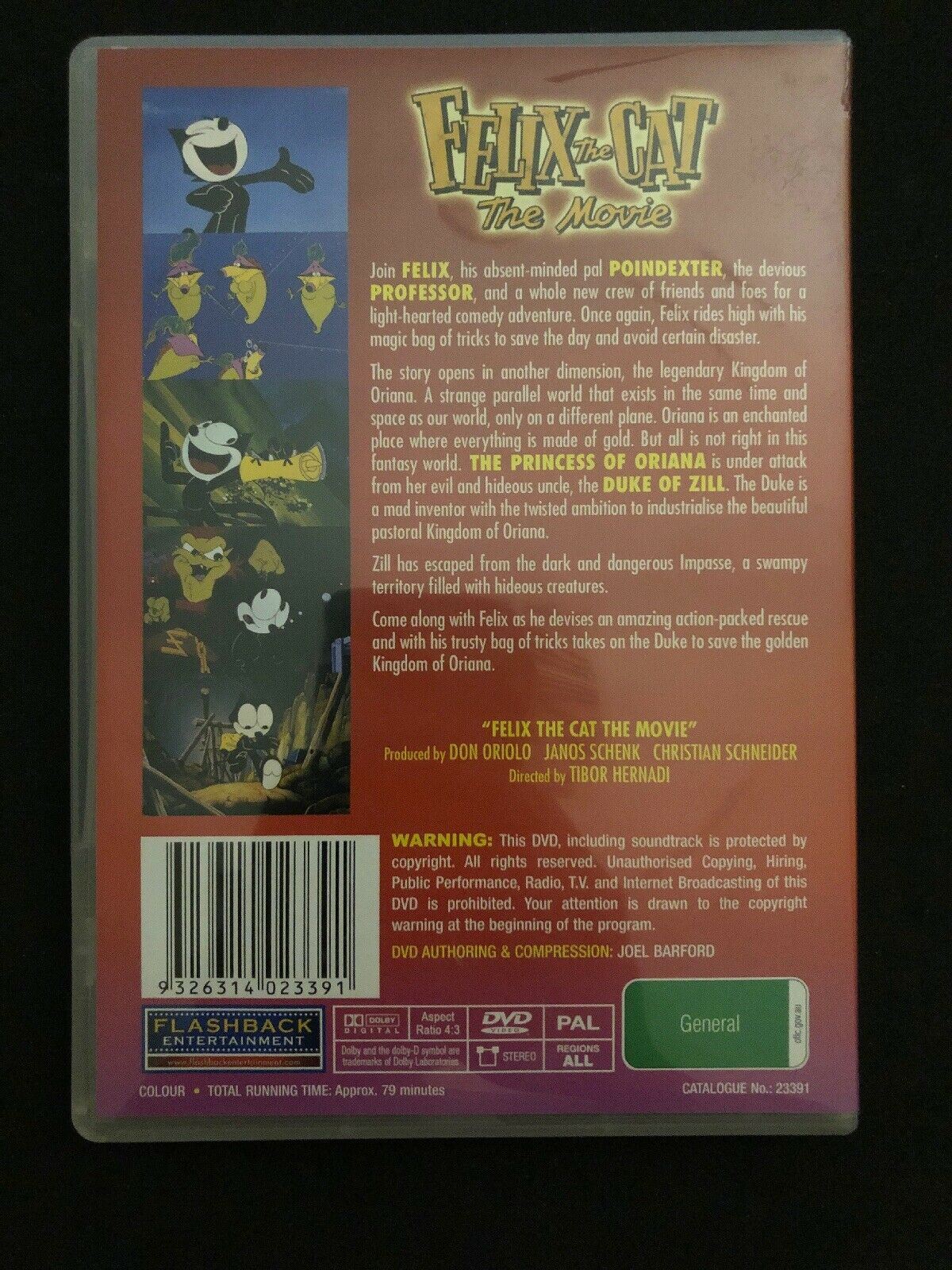 FELIX THE CAT THE MOVIE DVD 1988 Animation Classic Retro Unit