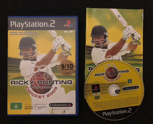 Ricky Ponting Cricket 2005 (Sony PlayStation 2, 2005) with manual