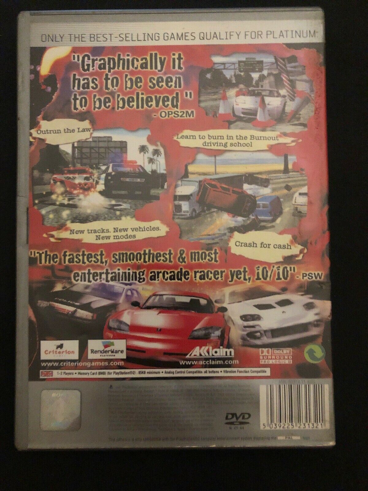 Burnout 2: Point Of Impact - Sony Playstation 2 PS2 Classic Racing Game