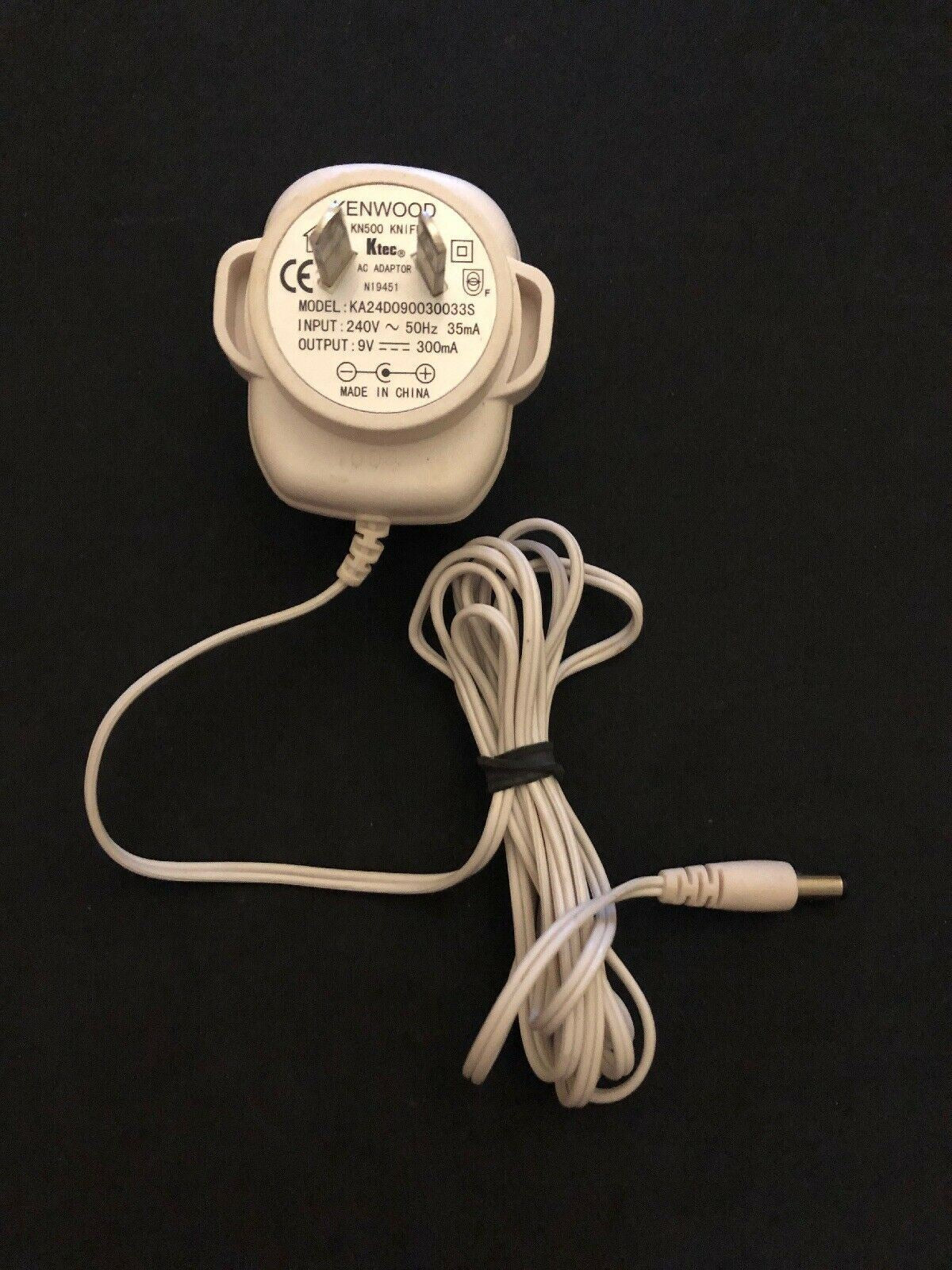 Genuine Kenwood KN500 Knife AC Adapter 9V 300mA KA24D090030033S