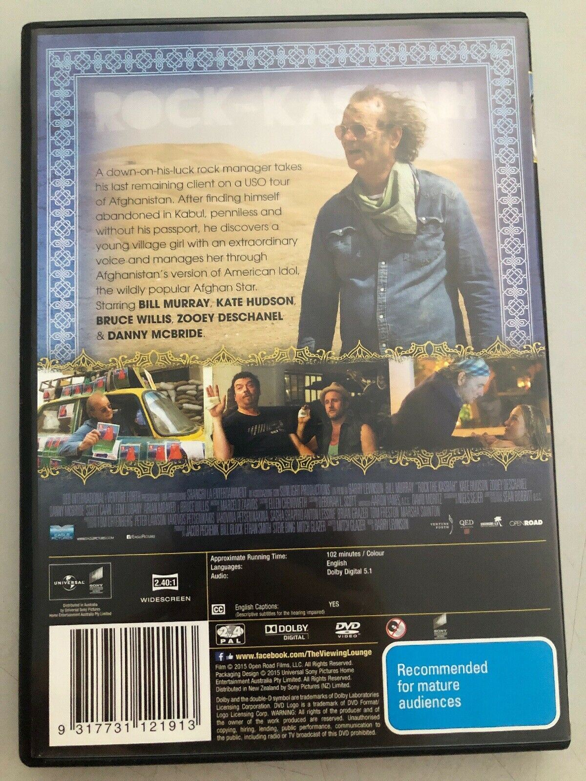 Rock The Kasbah (DVD, 2015) Bill Murray, Bruce Willis, Kate Hudson. Region 4