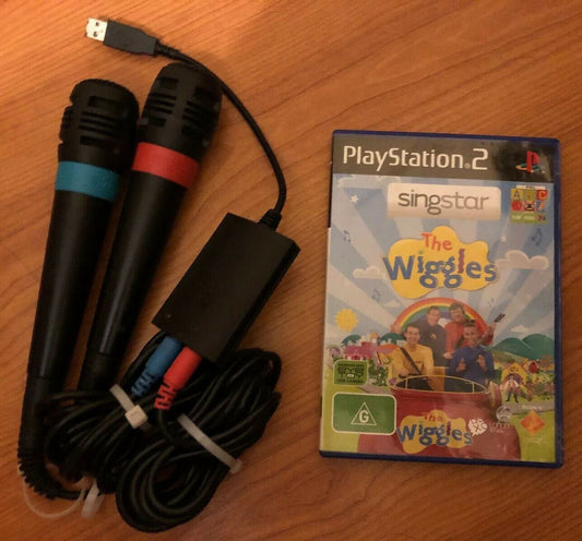 THE WIGGLES SingStar Karaoke  - Sony PS2  With 2x Genuine Microphones USB