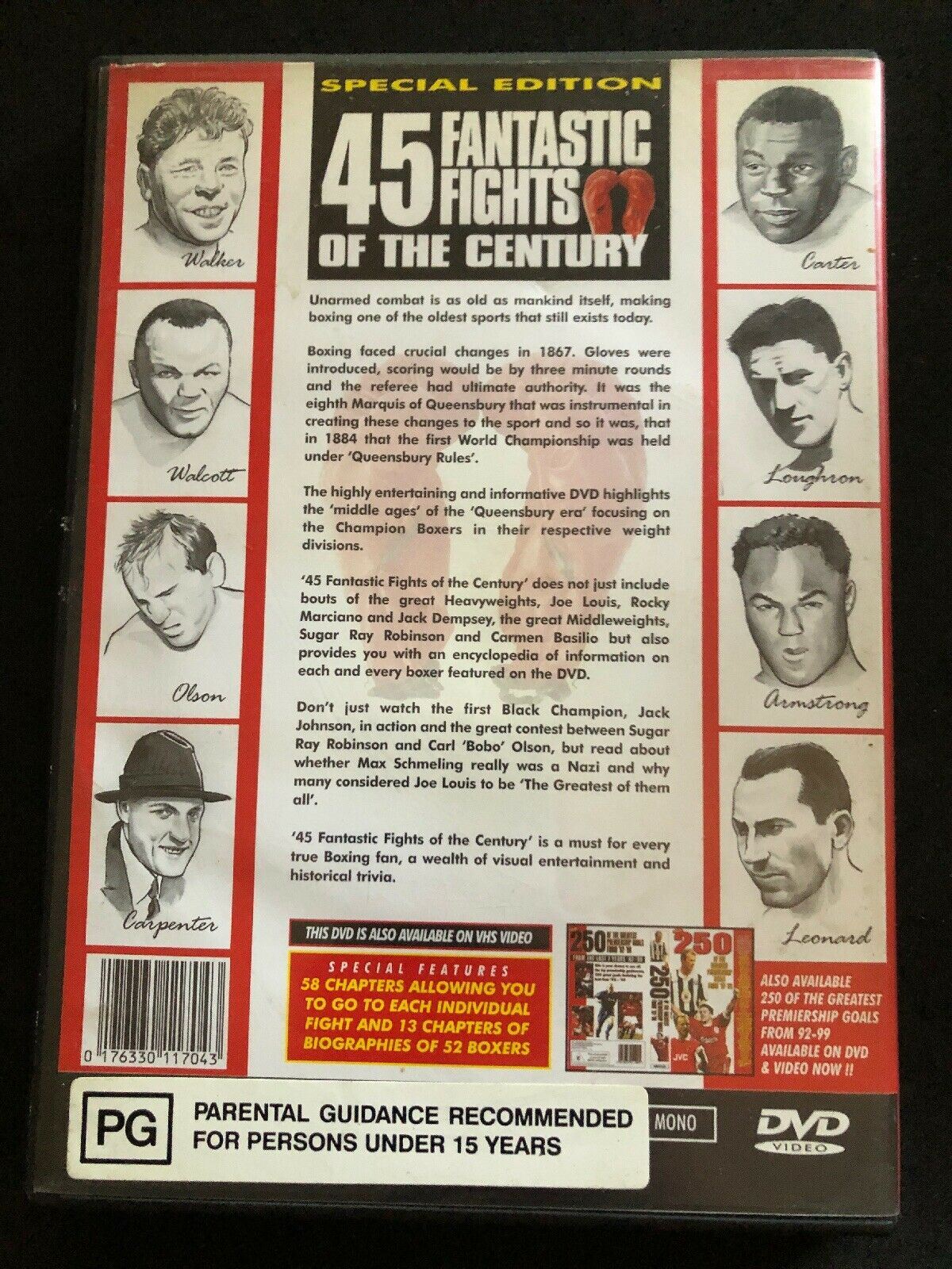 45 Fantastic Fights Of The Century - Special Edition (DVD) Boxing Greats