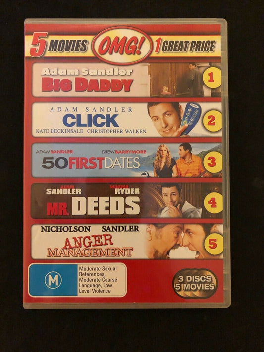50 First Dates / Anger Management / Big Daddy / Click / Mr Deeds DVD Region 4