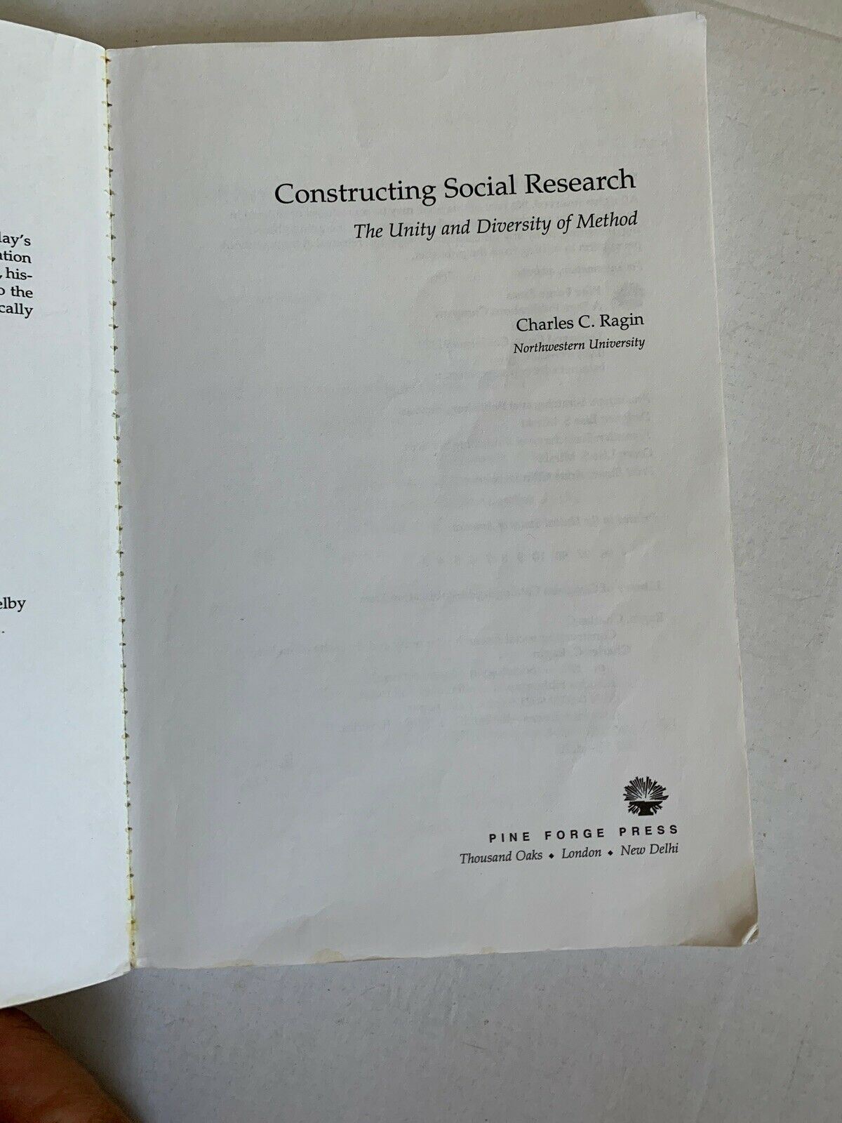 Constructing Social Research 1994 by Charles C.  Ragin