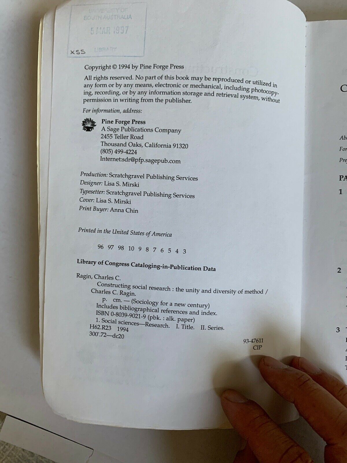 Constructing Social Research 1994 by Charles C.  Ragin