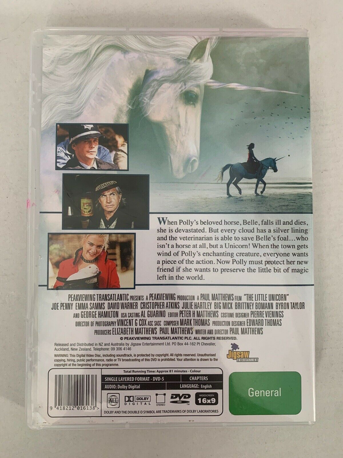 Little Unicorn (DVD, 2001) Joe Penny, Emma Samms - Heart Warming Family Movie!