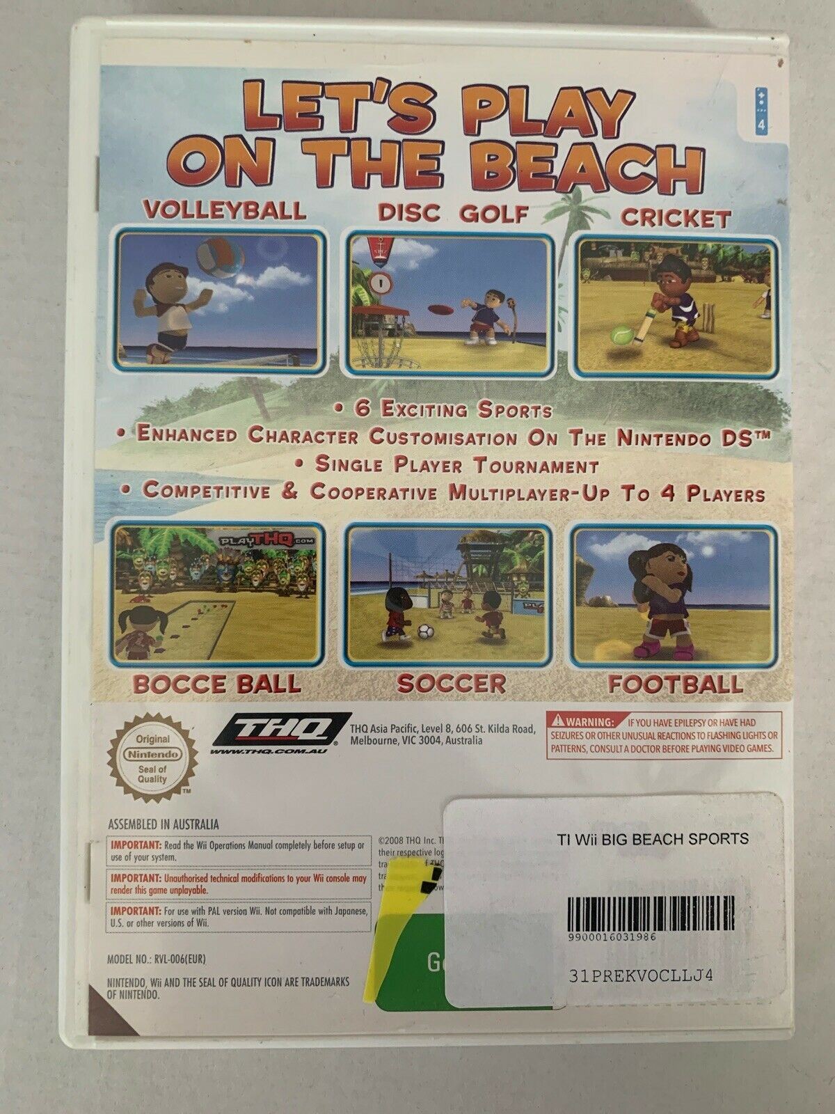 Big Beach Sports - Nintendo Wii PAL Game Sports Cricket Golf Volleyball Football