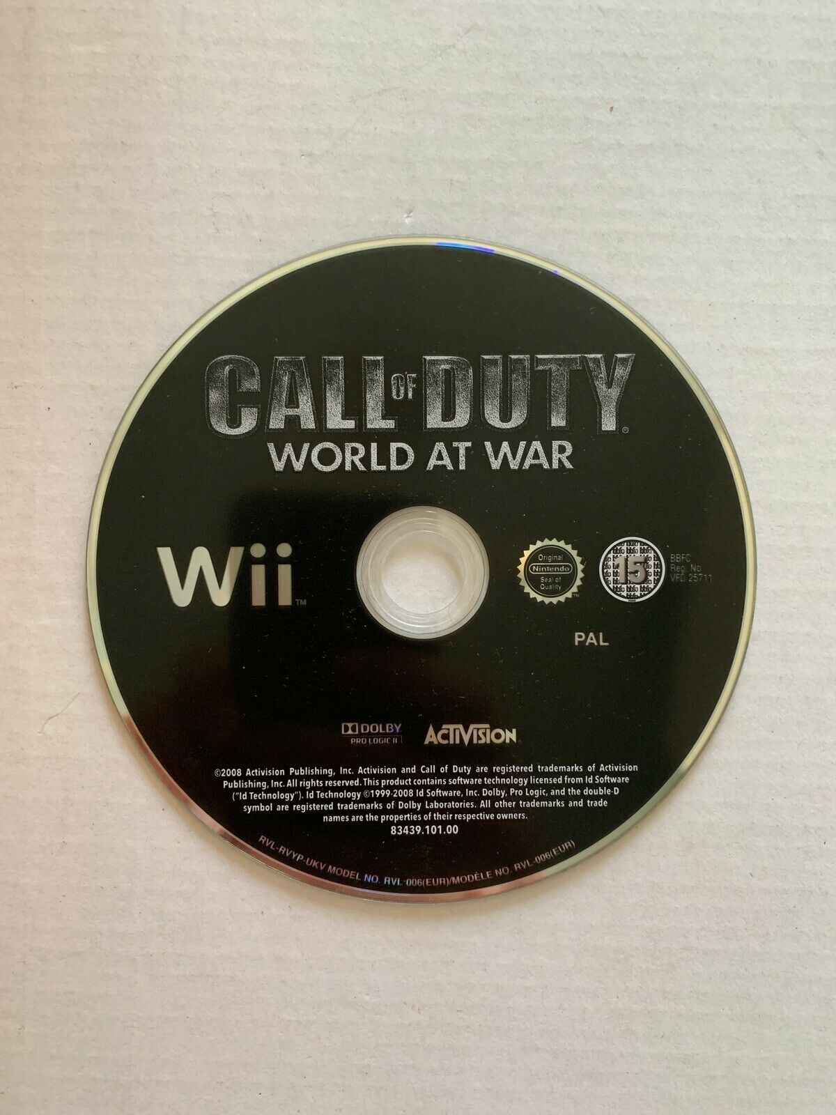 Call of Duty World at War -  Nintendo Wii Game