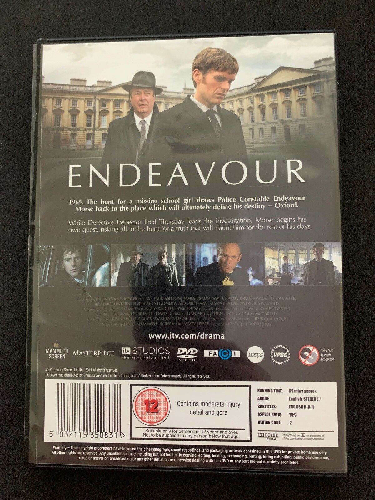 Endeavour: The Origins of Inspector Morse (DVD, 2012) Region 2