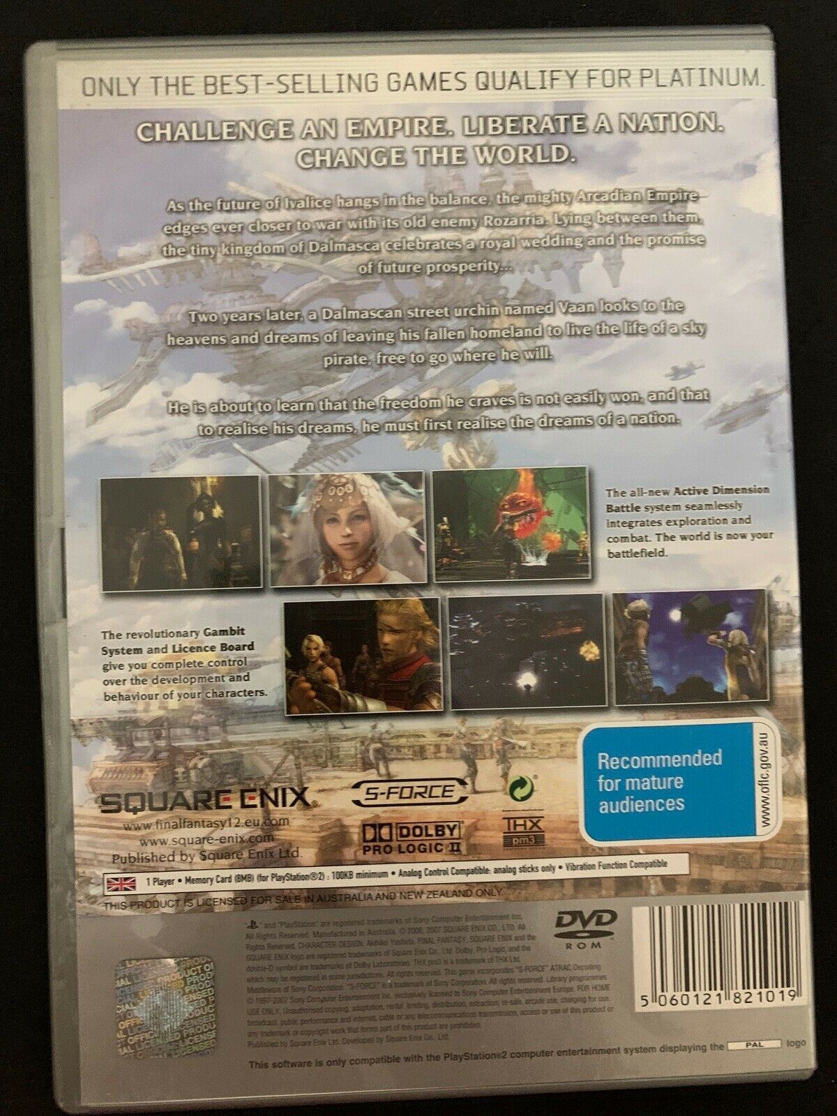 Final Fantasy XII Sony Playstation 2 Platinum PS2 RPG Game