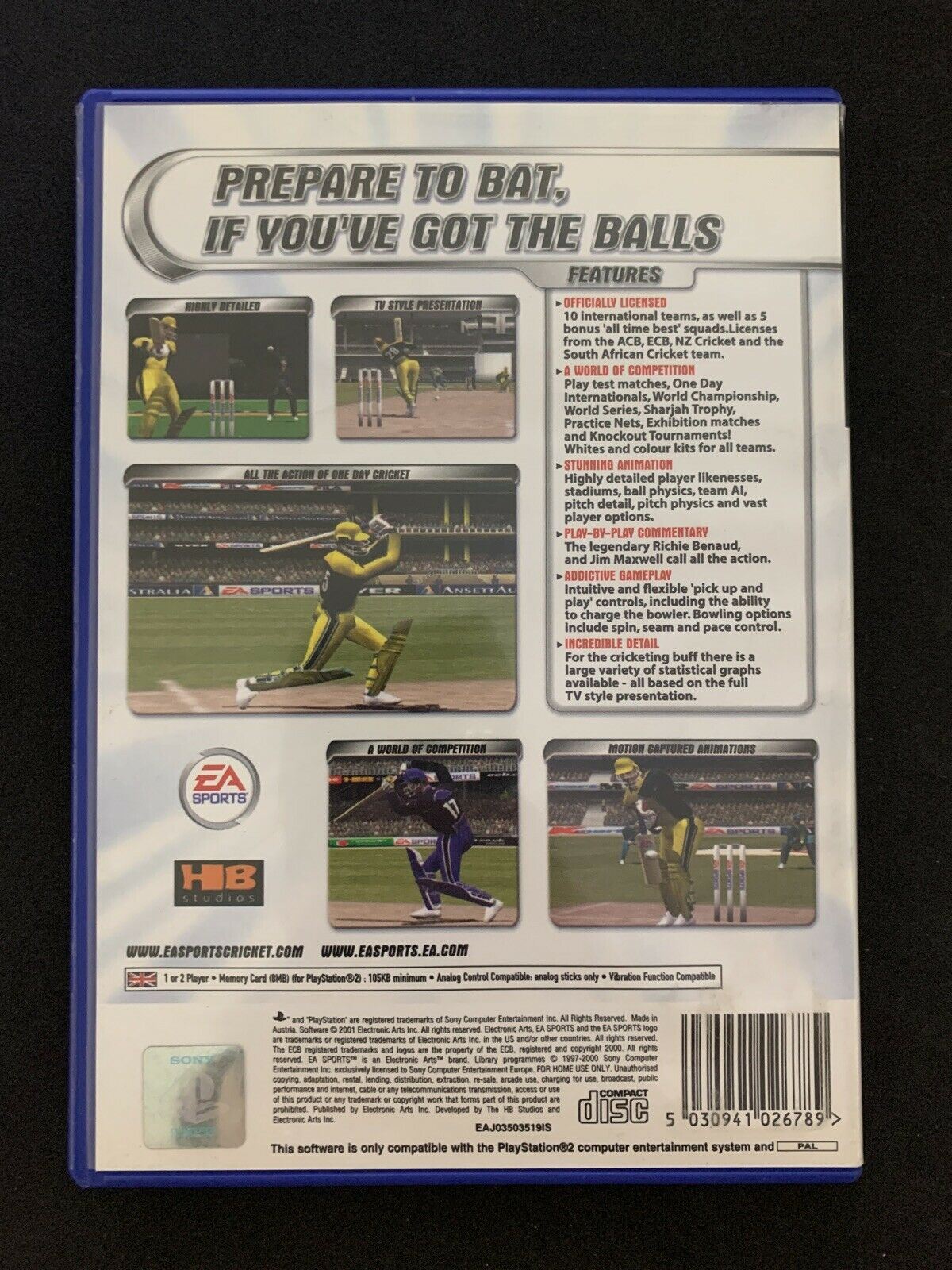 EA Sports Cricket 2002 - Playstation 2 Game with Manual