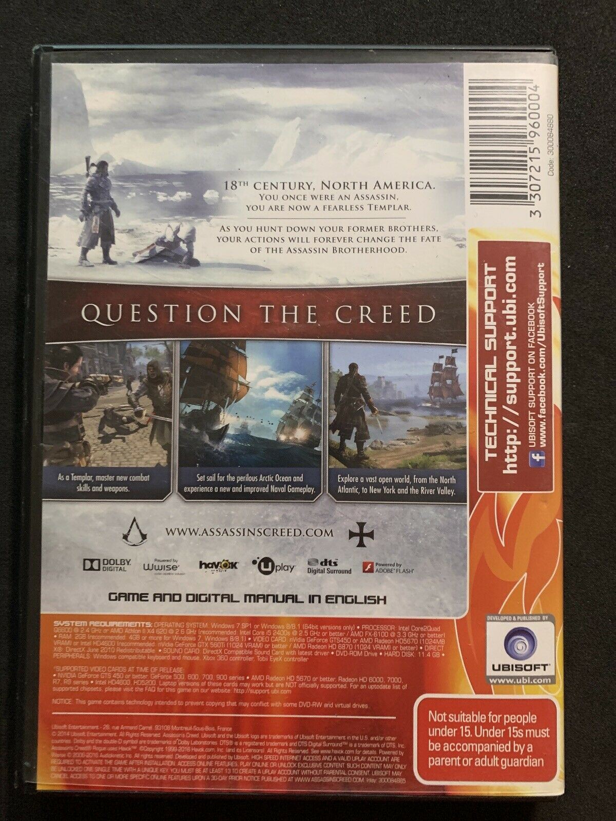 Assassins Creed Rogue - PC DVD Action Adventure Game