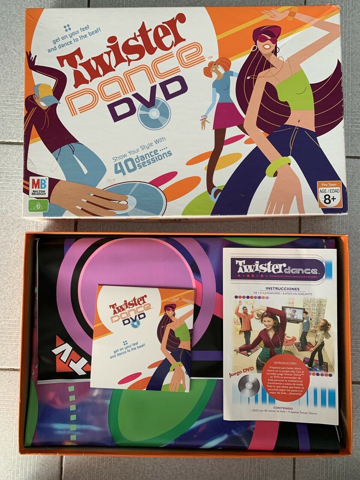 Milton Bradley Twister Dance DVD with 4 Mats and 40 Dance Instructions