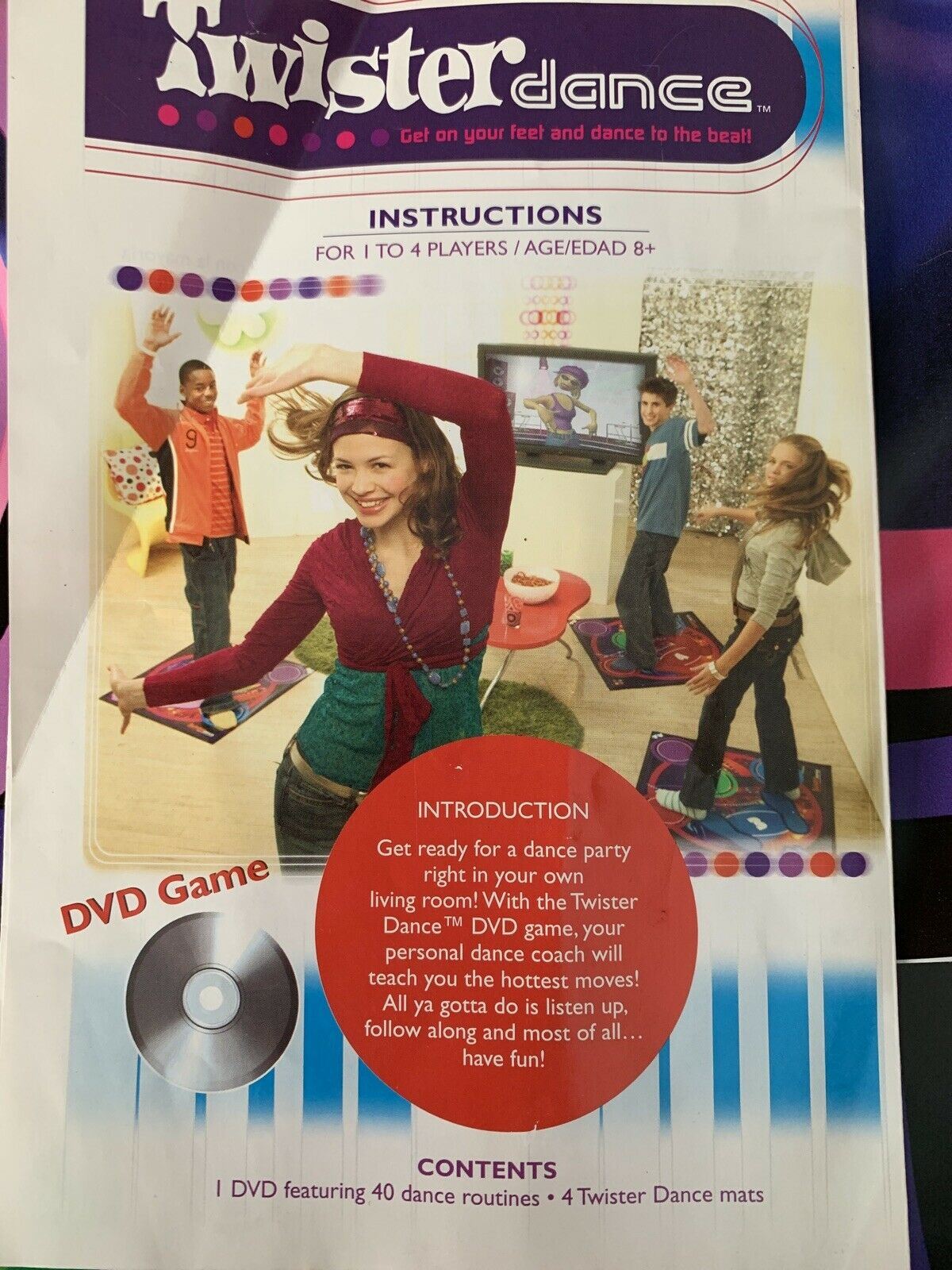 Milton Bradley Twister Dance DVD with 4 Mats and 40 Dance Instructions