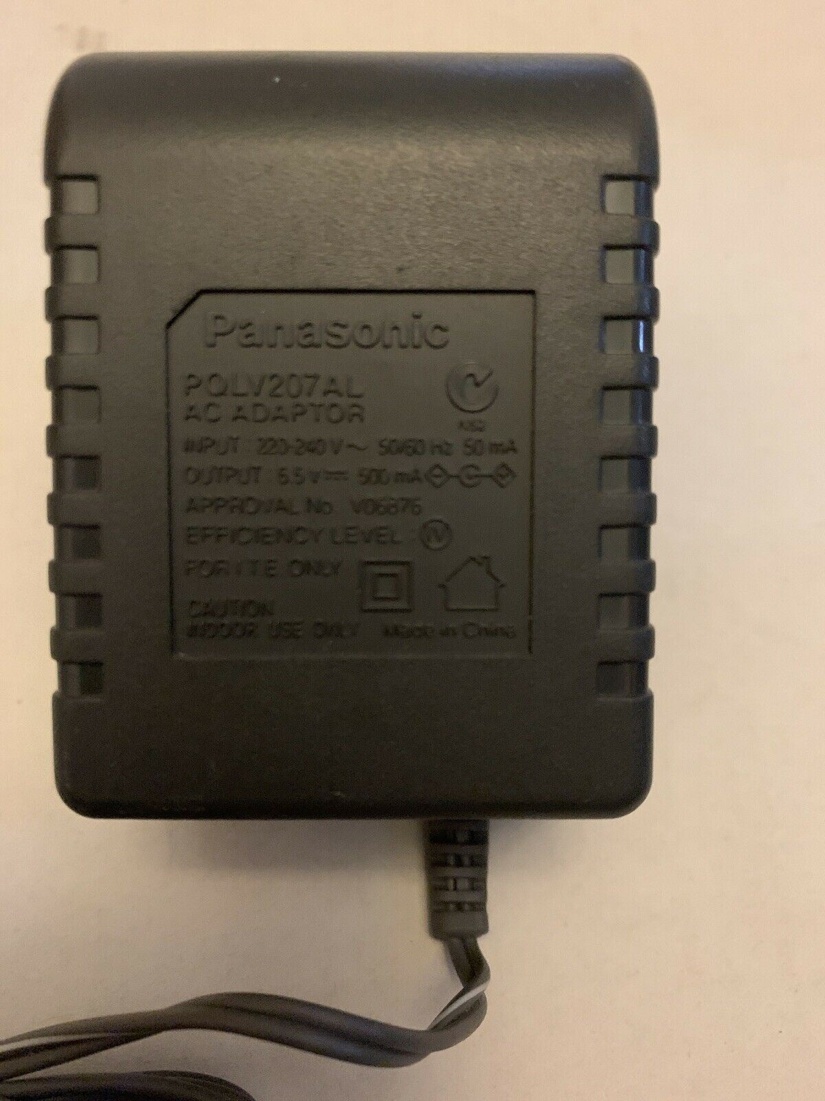 Genuine Panasonic PQLV207AL AC Adapter For Cordless Phone 6.5v 500mA
