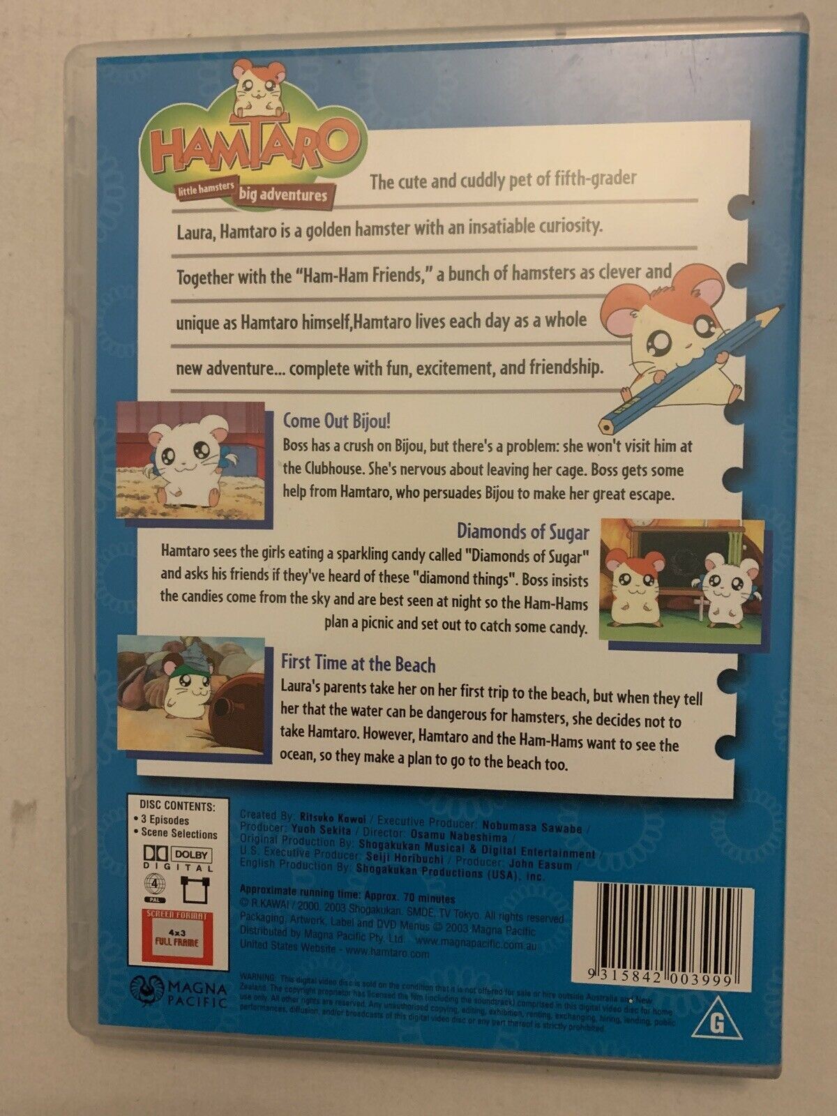 Hamtaro Adventure 1.2 - Little Hamsters Big Adventures (DVD, 2003) Region 4