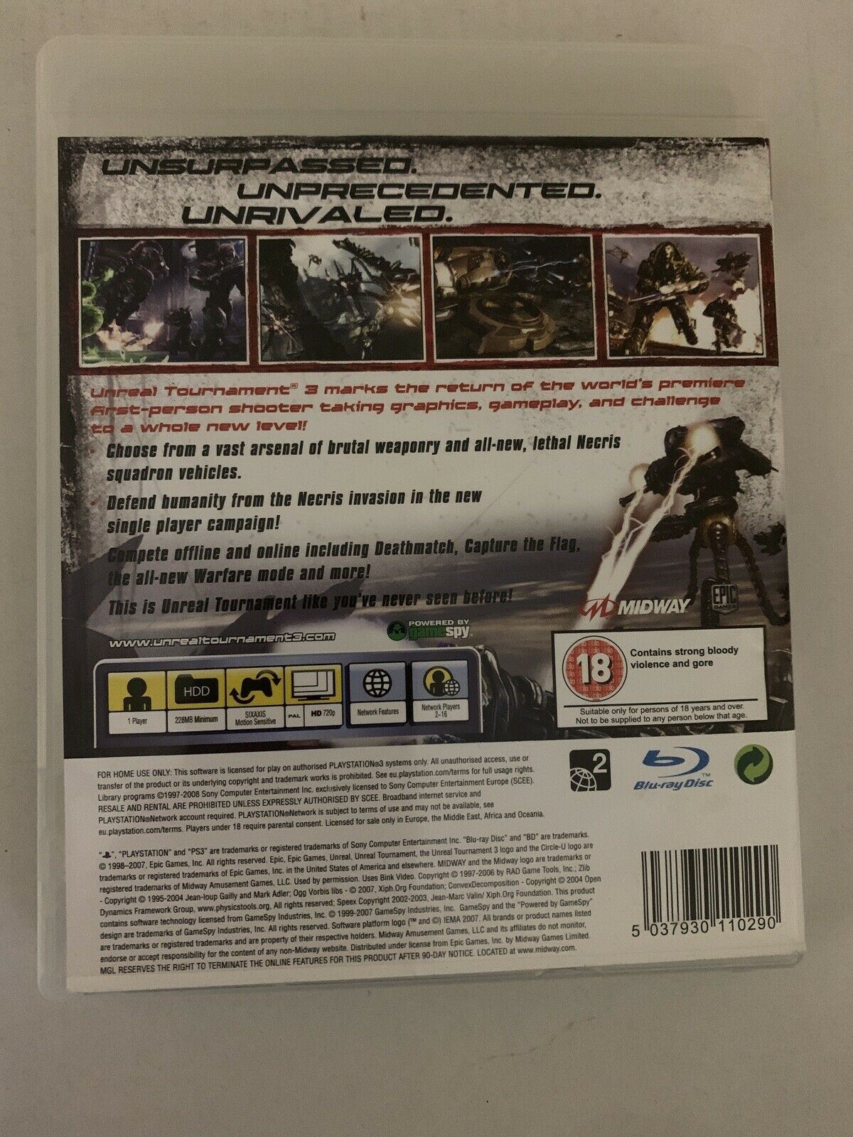 Unreal Tournament 3 PS3 - Sony PlayStation 3 Game