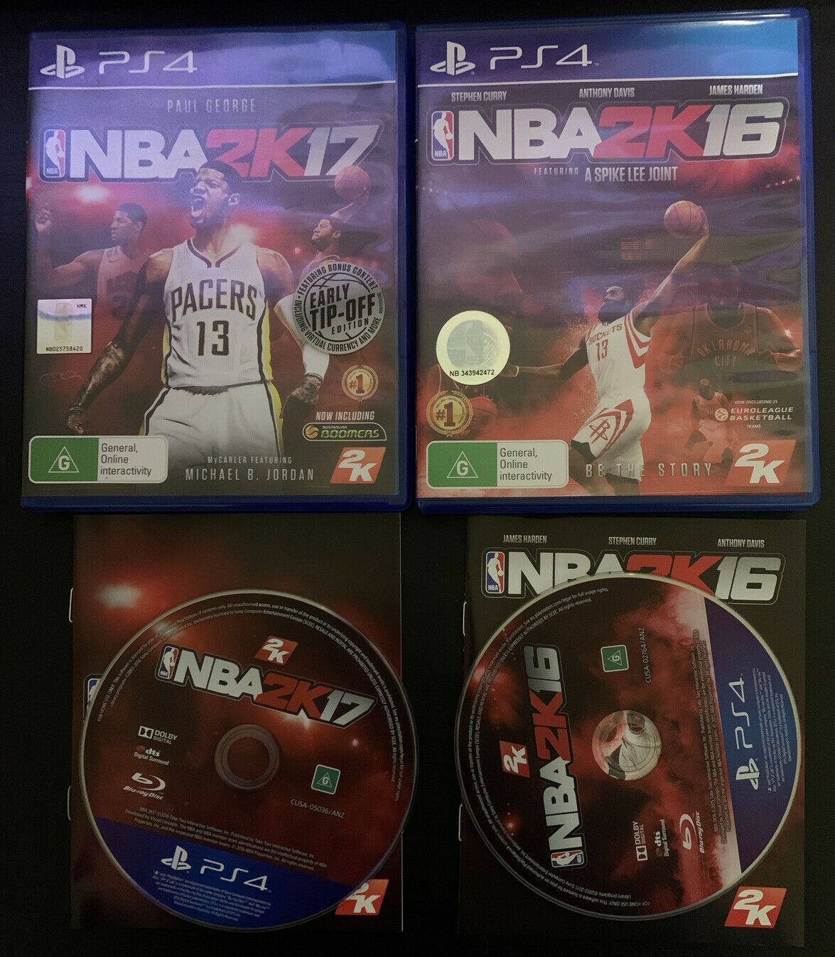 NBA2K16 & NBA2K17 - PlayStation 4 PS4 With Manual NBA Basketball Game