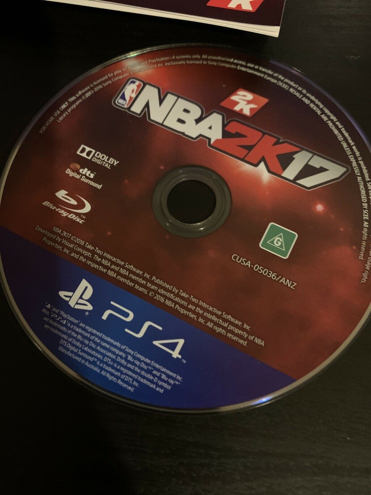 NBA2K16 & NBA2K17 - PlayStation 4 PS4 With Manual NBA Basketball Game