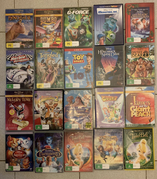 20x Walt Disney Classic DVD Movies Region 4