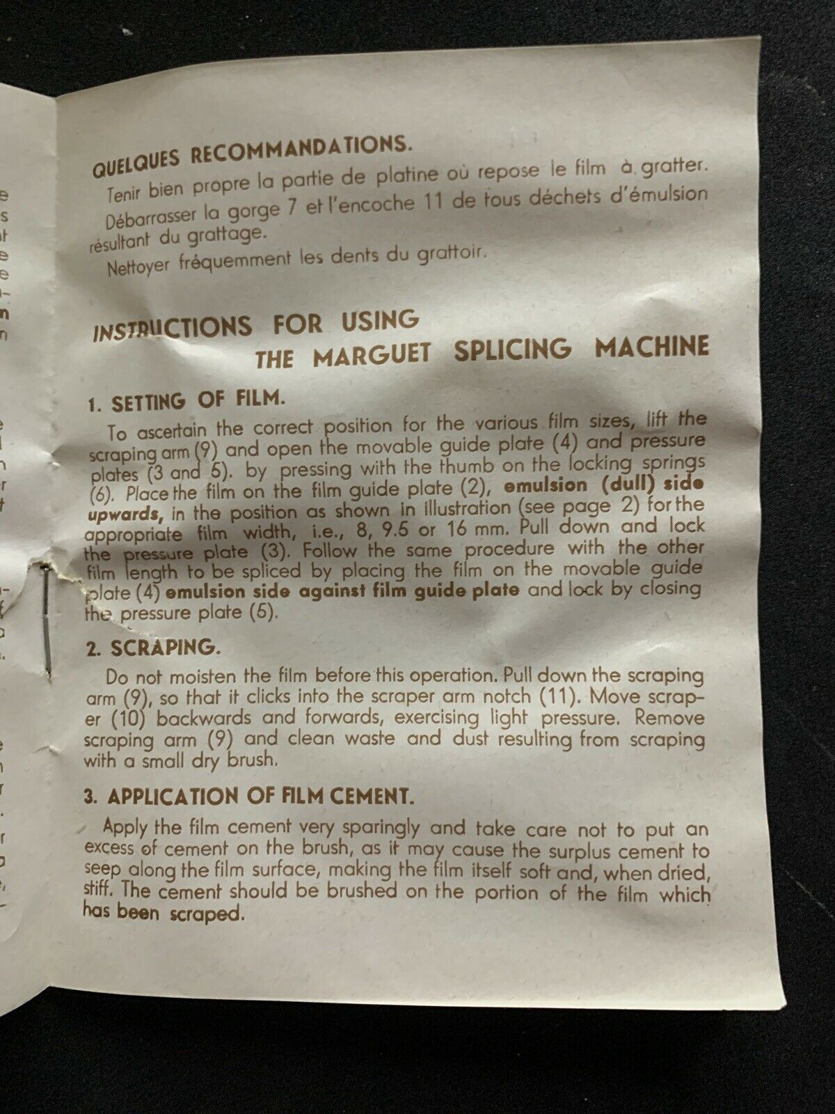 Colleuses Marguet Type BN 8/9.5/16mm Splicer For Movie Film with Manual