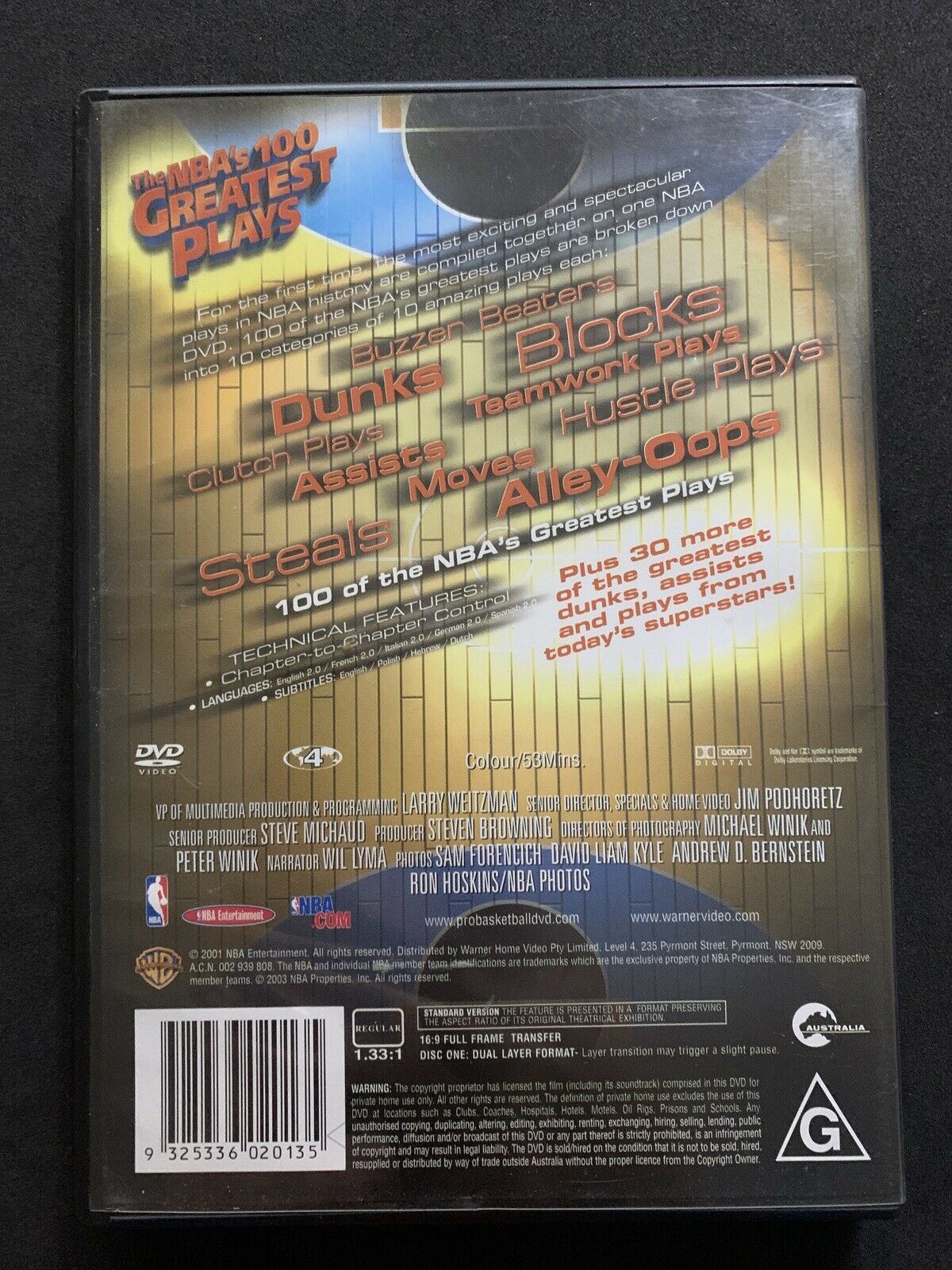 NBA 100 Greatest Plays (DVD, 2001)  Region 4