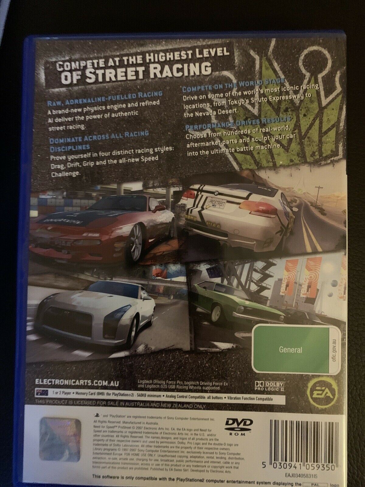 Need For Speed: Pro Street - PS2 Playstation 2 PAL Game with Manual