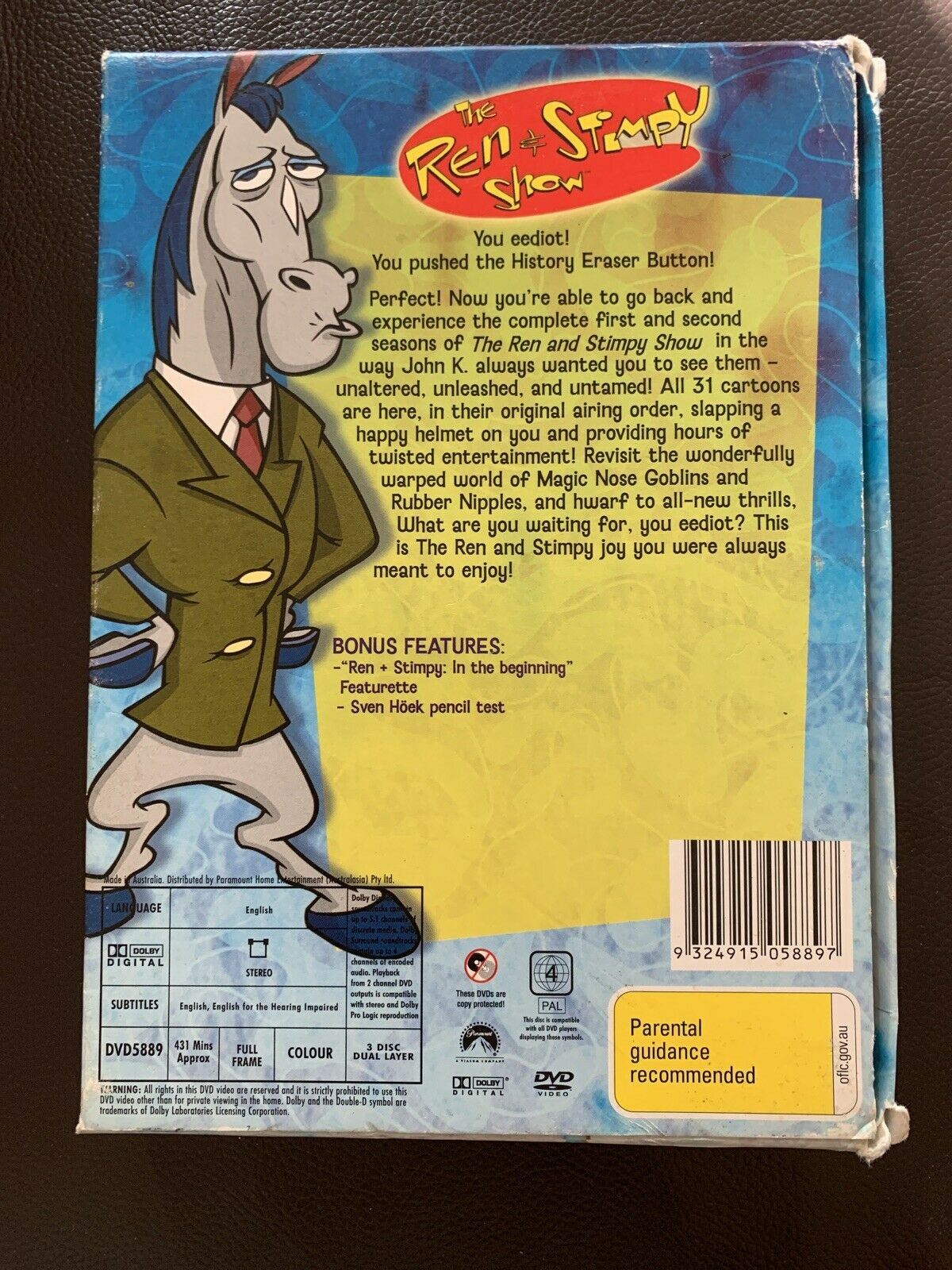 The Ren & Stimpy Show Uncut: Season 1-2 (DVD, 1991, 3-Disc) Collector's Edition