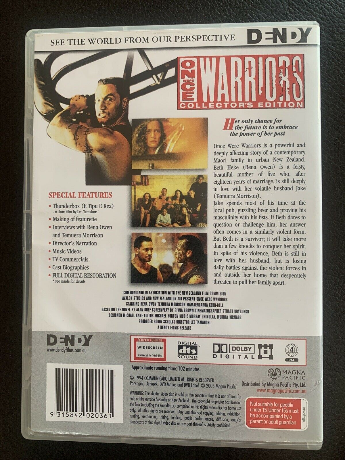 Once Were Warriors - Collector's Edition (DVD, 1994) Rena Owen. Region 4