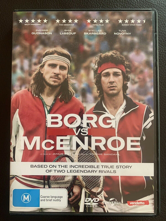Borg Vs McEnroe (DVD, 2017) Sverrir Gudnason, Shia LaBeouf. Region 4