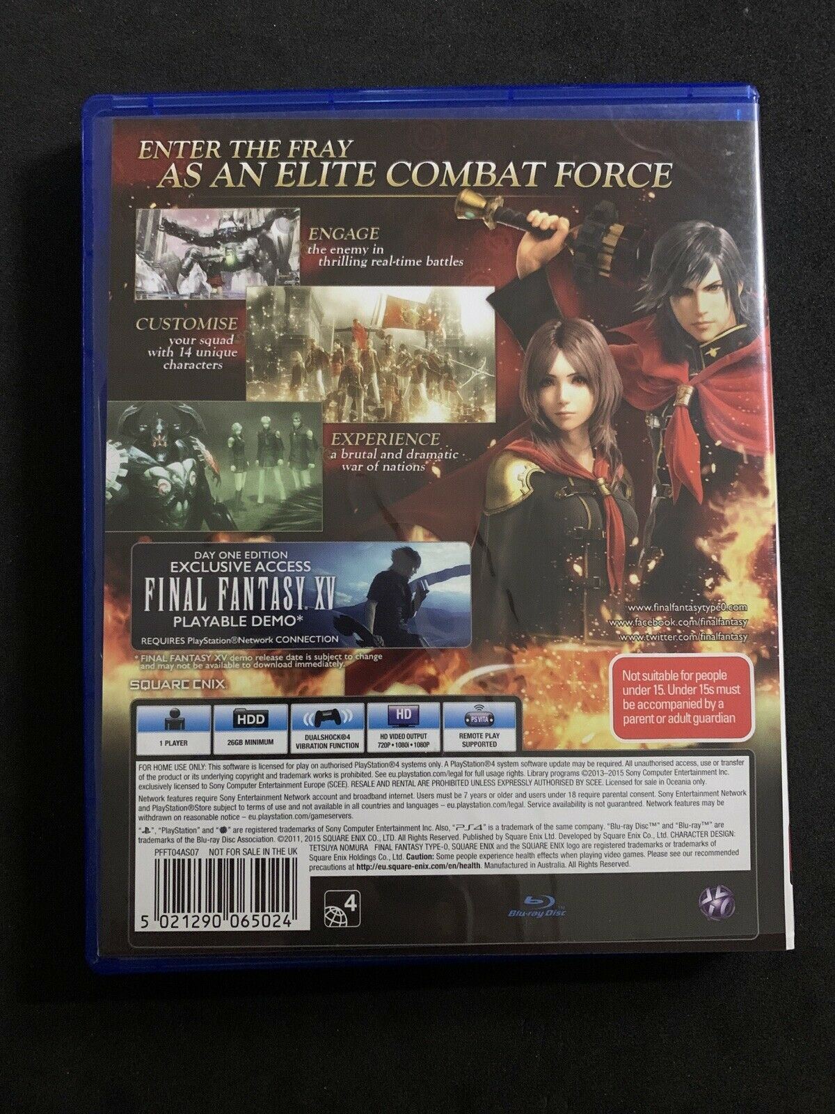 Final Fantasy Type-0 HD - Sony PlayStation 4, 2015 PS4 Action RPG Game