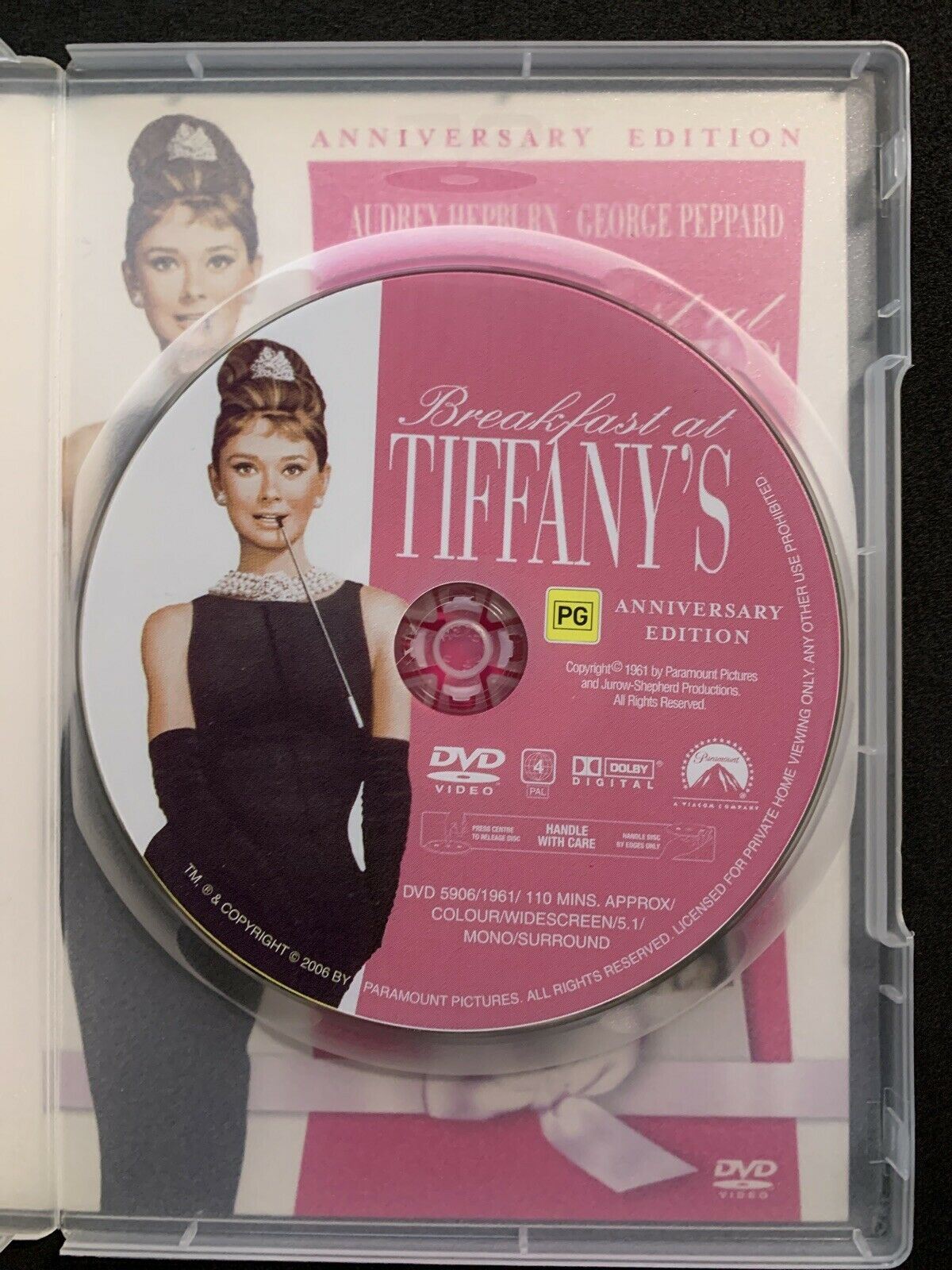 Breakfast At Tiffany's - Anniversary Edition (DVD, 1961) Audrey Hepburn Region 4