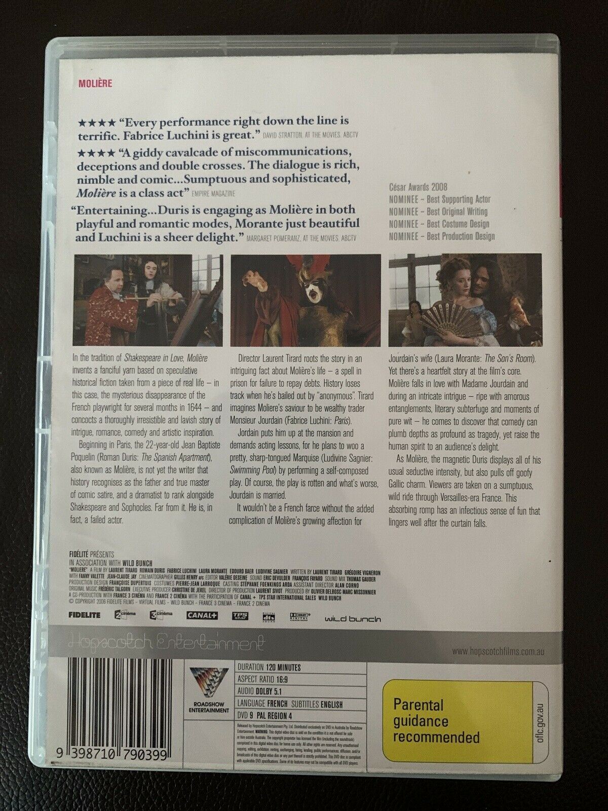 Molière (DVD, 2007) Romain Duris, Fabrice Luchini. French Film. Region 4
