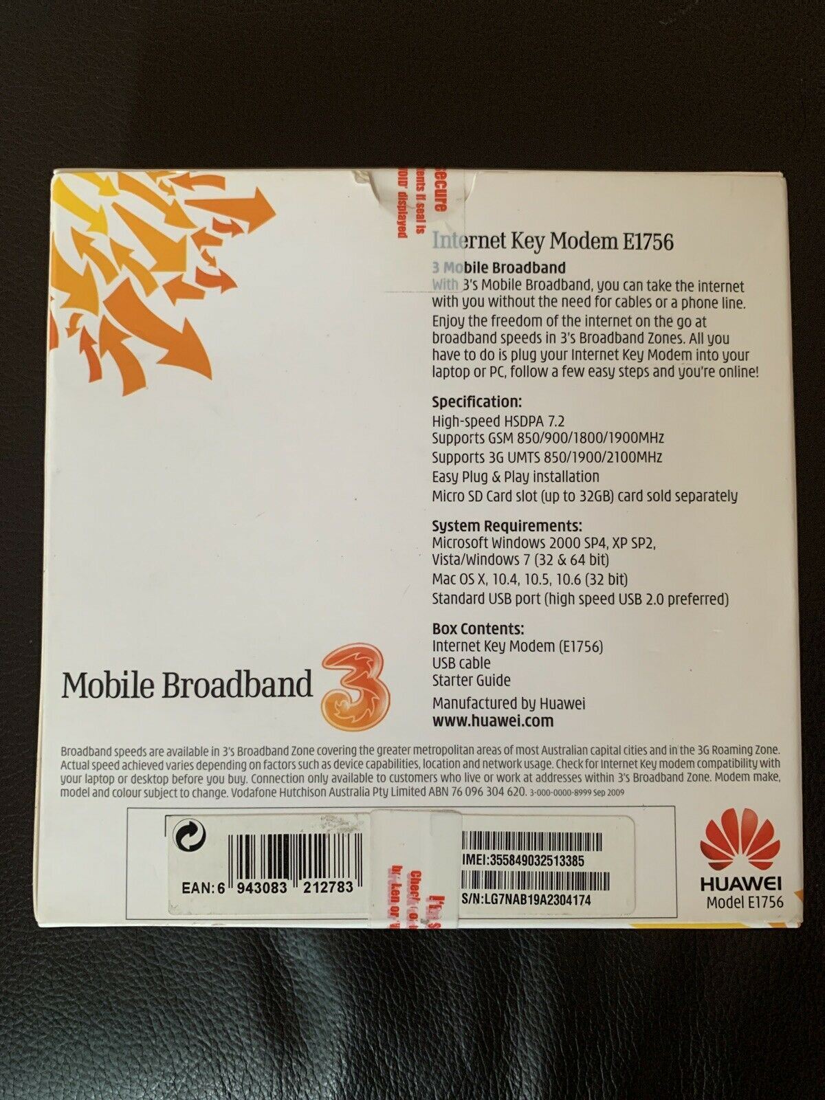 Three Mobile Broadband Modem E1756 *Vodafone locked*