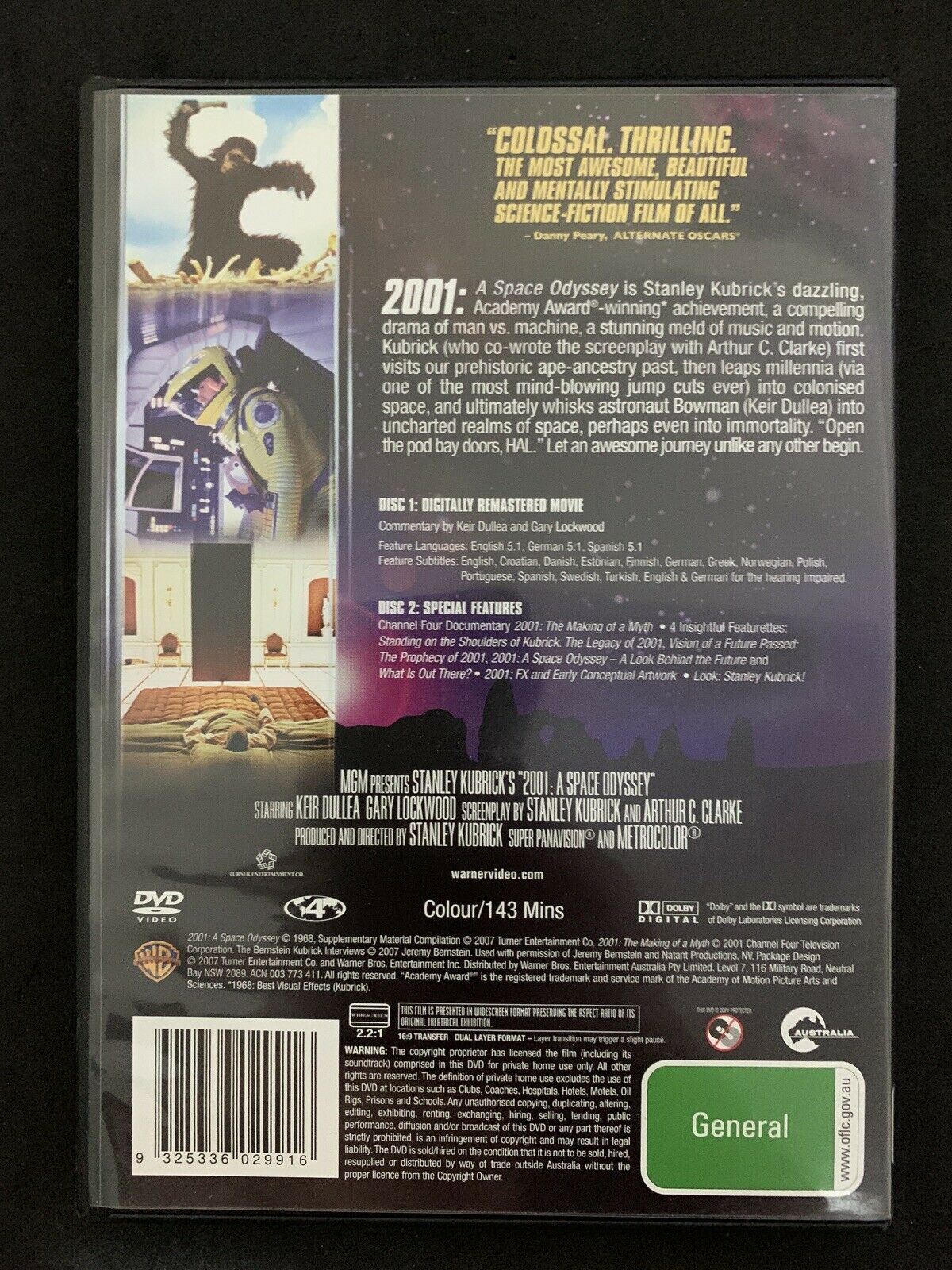 2001 A Space Odyssey - Special Edition (DVD, 1968) Stanley Kubrick. Region 4