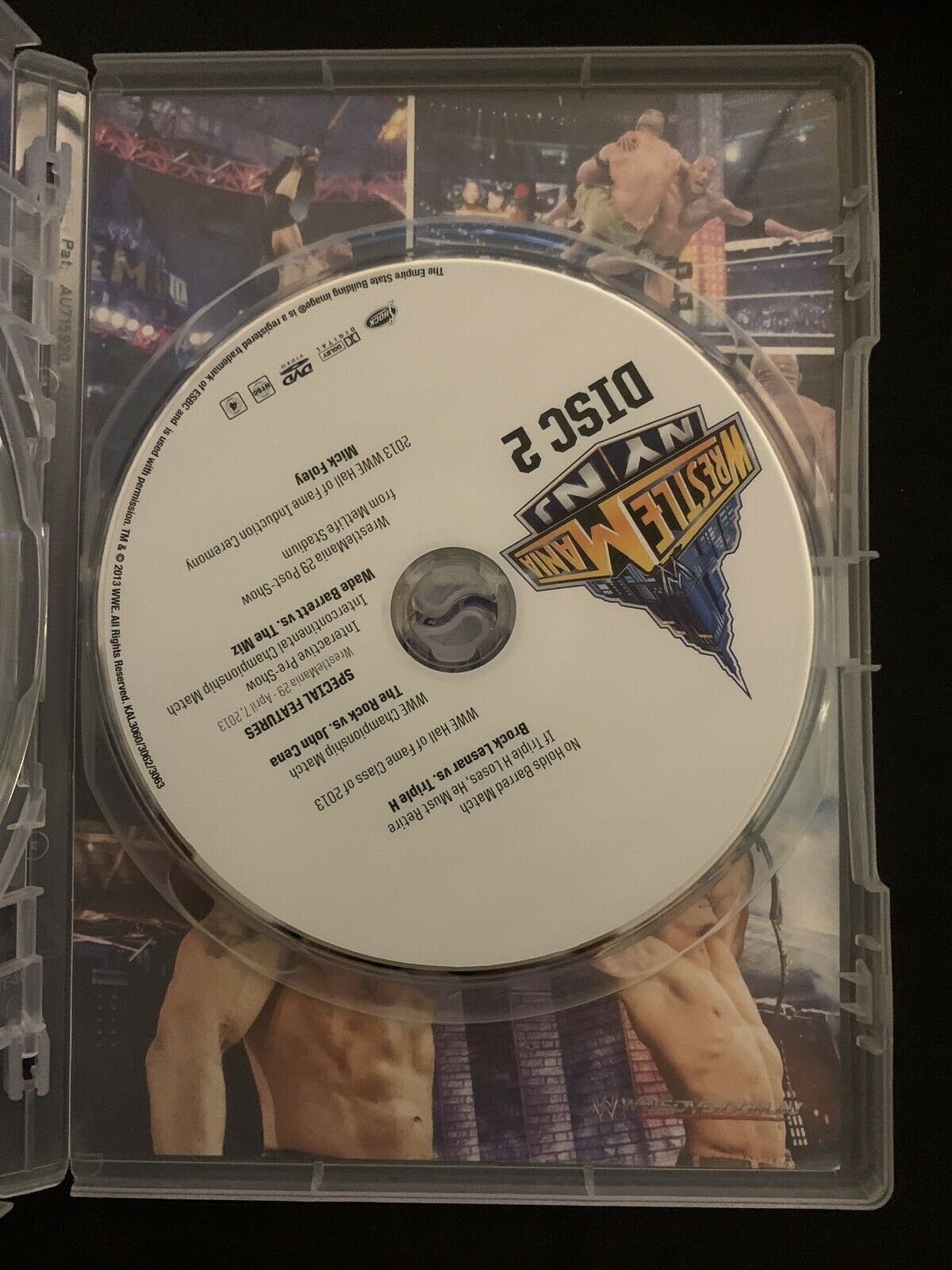 WWE Wrestle Mania XXIX 29 (DVD, 2013, 2-Disc Set) John Cena, The Rock - Region 4