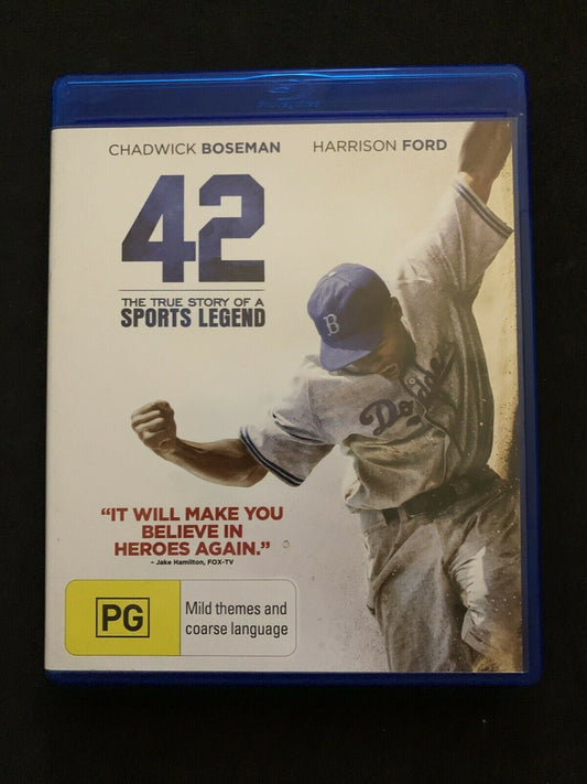 42: The Jackie Robinson Story (Blu-ray, 2013) Chadwick Boseman, Harrison Ford