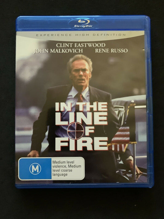 In The Line Of Fire (Blu-ray, 1993) Clint Eastwood, John Malkovich, Rene Russo