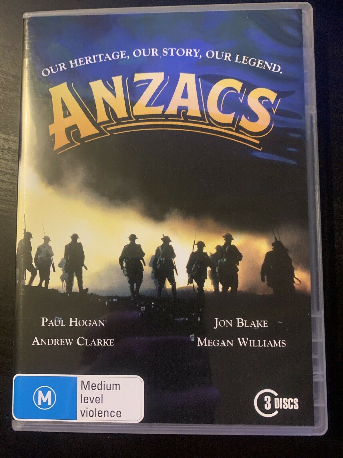 ANZACS - Complete Series (DVD, 1985) 3-Disc Paul Hogan, Jon Blake. Region 4