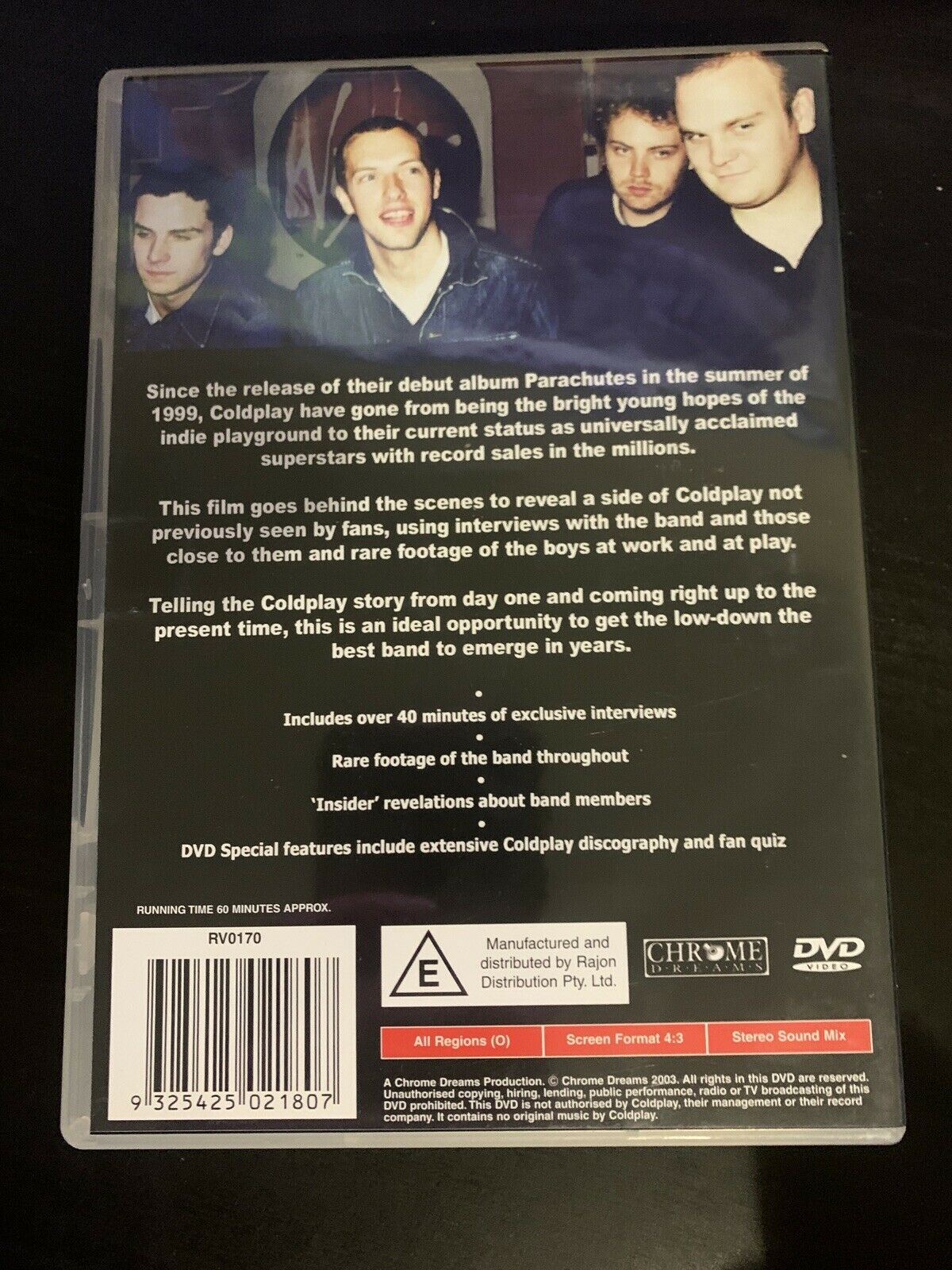 Coldplay - Back To The Start (DVD, 2003) Interviews & Rare Footage. All Regions